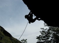 Sport Climbing - how would you get your quickdraws back on a steep route like this?!